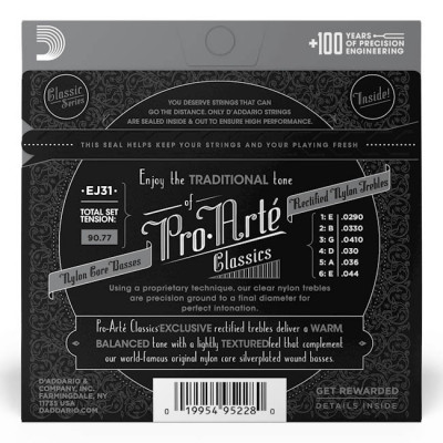 D'ADDARIO EJ31 PRO-ARTE RECTIFIED HARD TENSION струни для класичної гітари